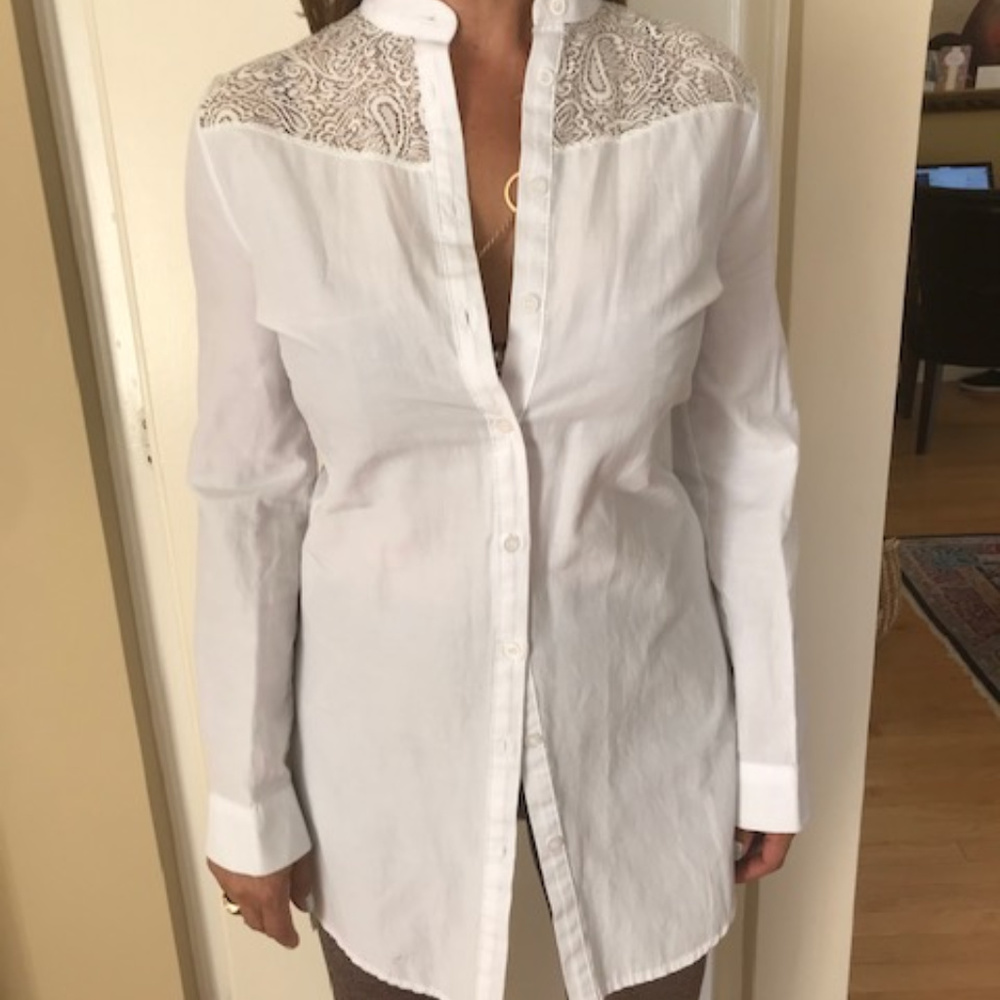 Collezione Oversized Button Down White Shirt - image 2